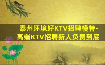 泰州环境好KTV招聘模特-高端KTV招聘新人负责到底